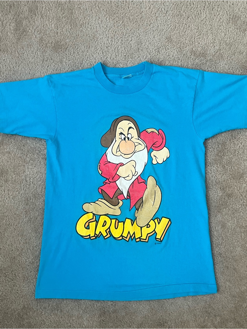 Vintage 90s Grumpy Seven Dwarfs Tshirt W Back Print Large - Unisex Blue